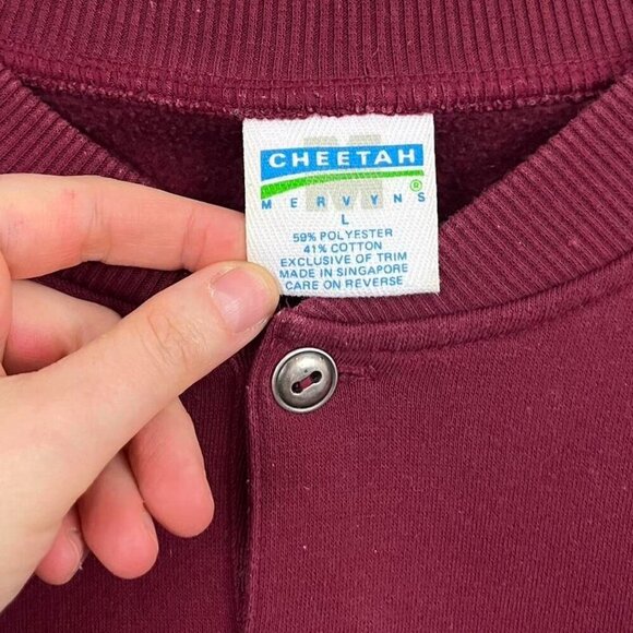 90s red green colorblock henley sweatshirt - Picture 7 of 7